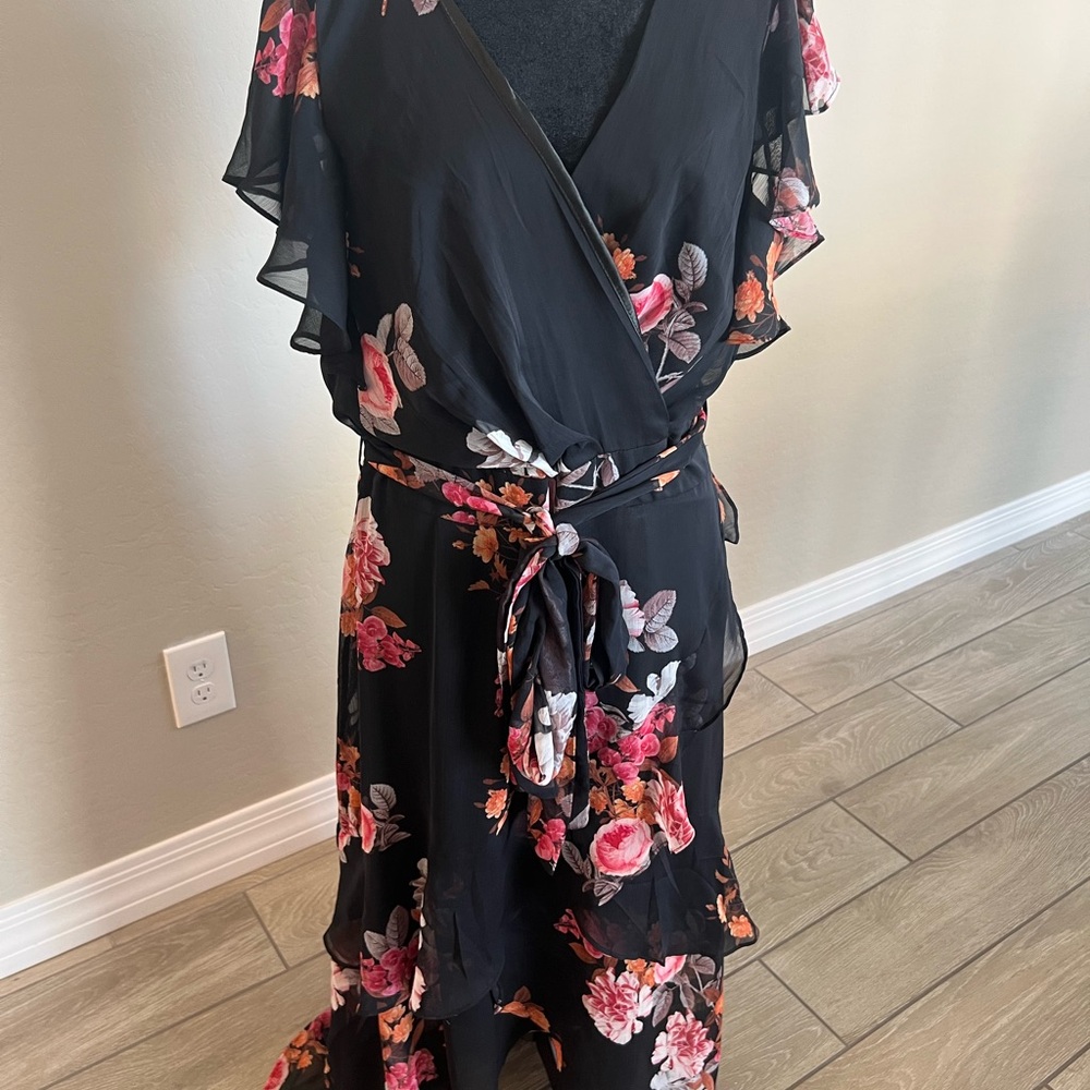 City Chic Black High Low Sundress Sleeveless V-Neck